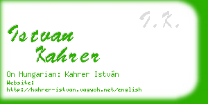 istvan kahrer business card